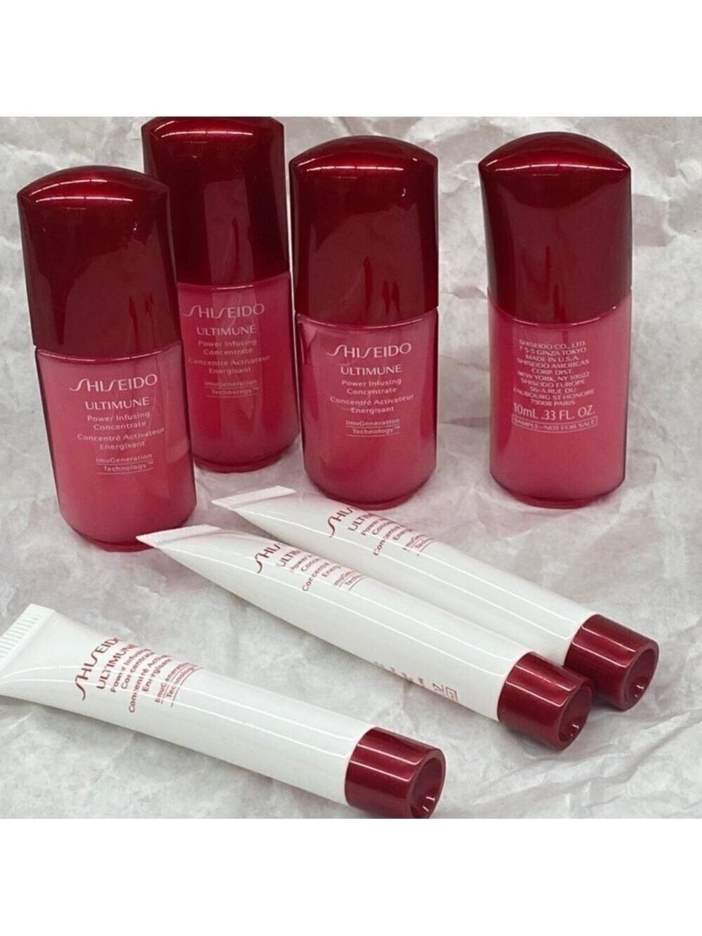 Shiseido 7 pack - 4 Ultimune Moisture bottles & 3 Ultimune eye Tubes NEW Fresh - Picture 1 of 3